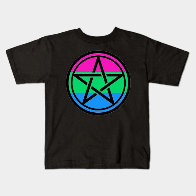 Large Print Pentacle LGBT Flag Polysexual Kids T-Shirt by aaallsmiles